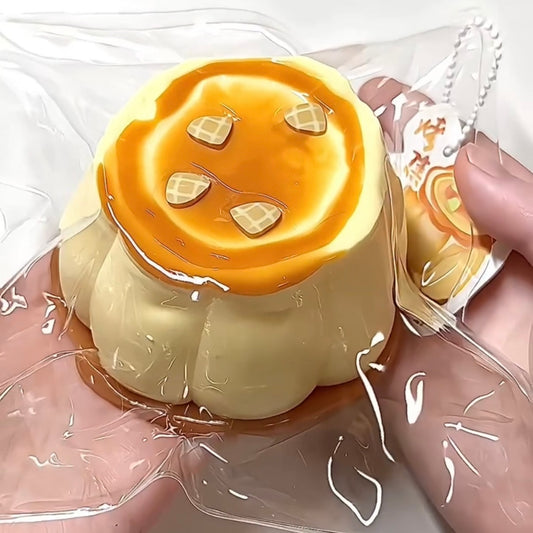 Egg Pudding Squishy, ASMR Toys, Fake Food Slime